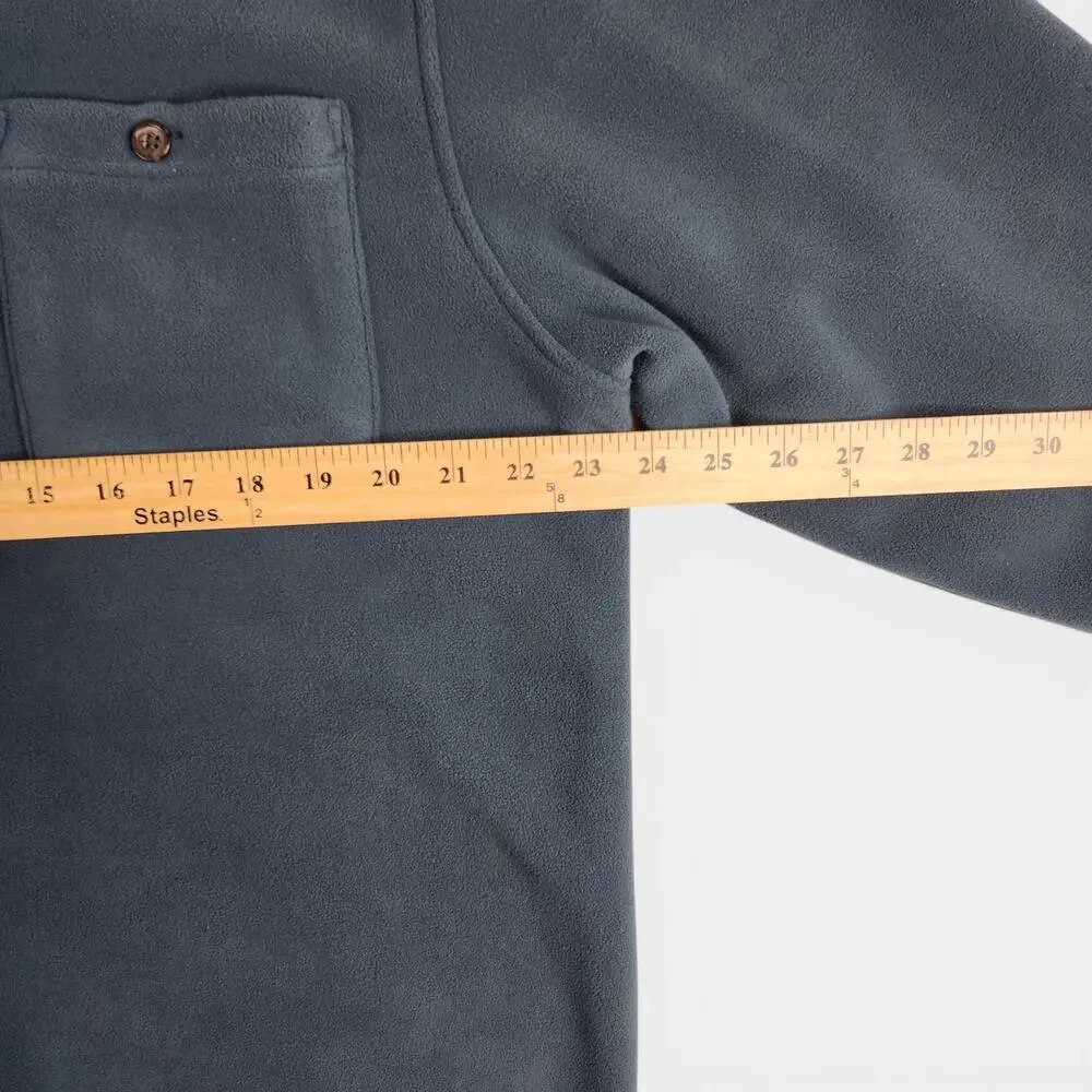 Y2K Banana Republic Shirt Mens L/G Blue Fleece Button Front Shirt Jacket Thermal